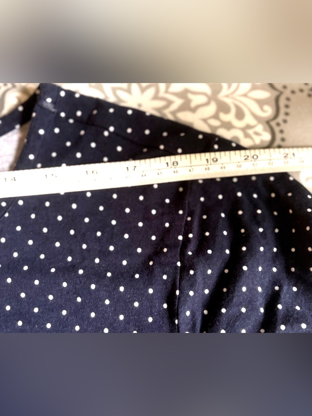 Liz Claiborne Navy with White Polka Dots Night Dress - Picture 5 of 6